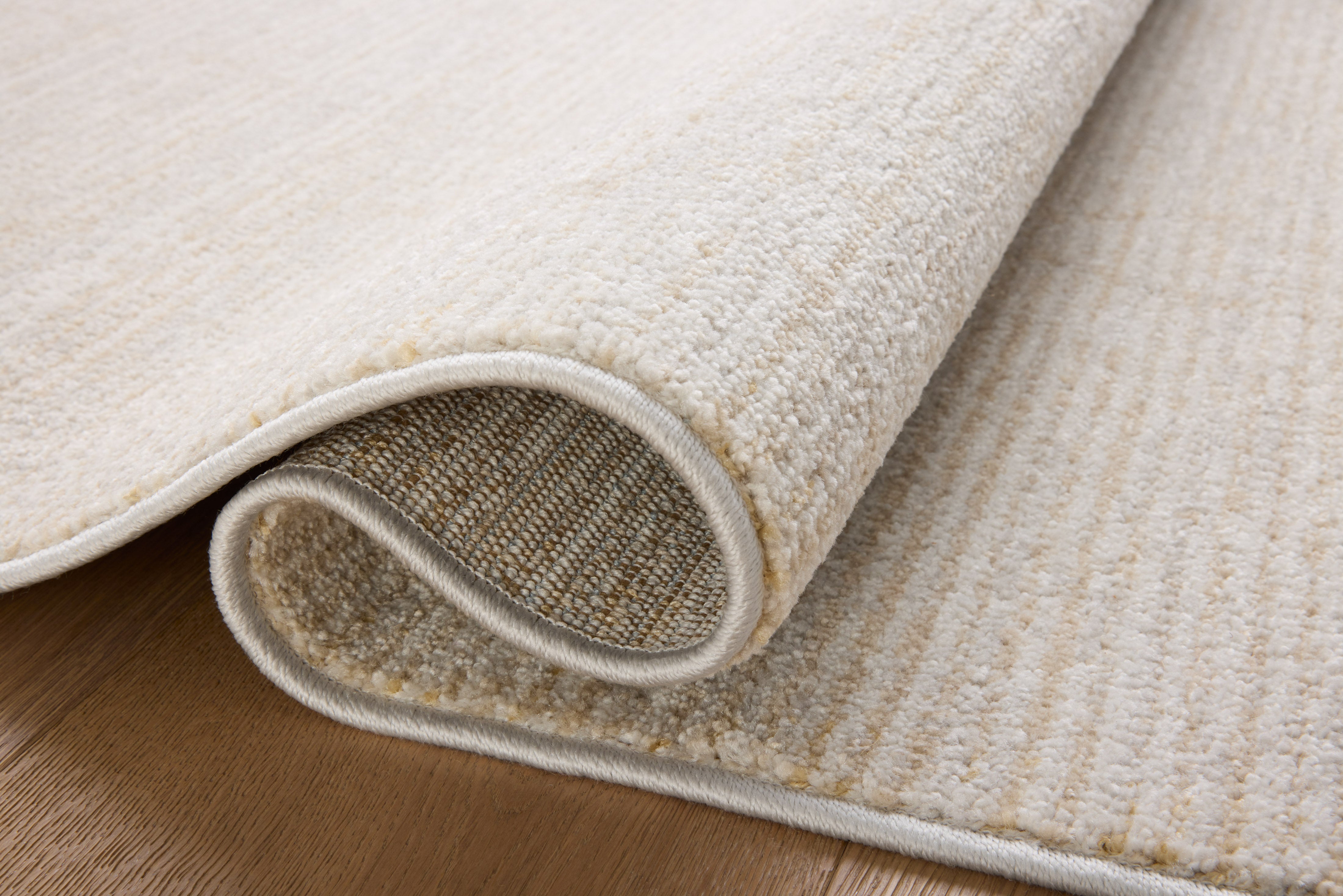 Liddy Polyester Pile Rug in Sand / Fog