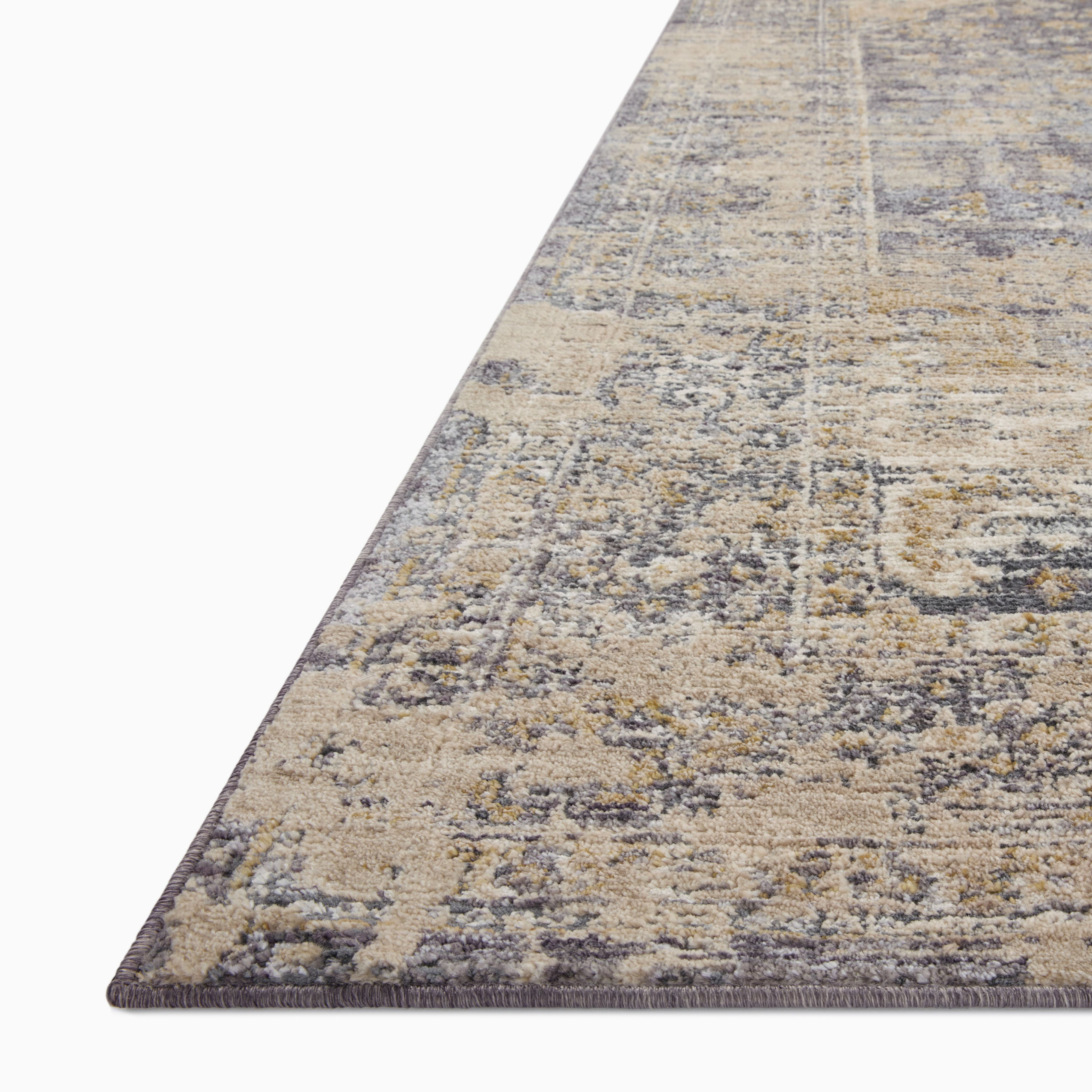 McGowan Polyester & Polypropylene Pile Rug in Midnight / Sand