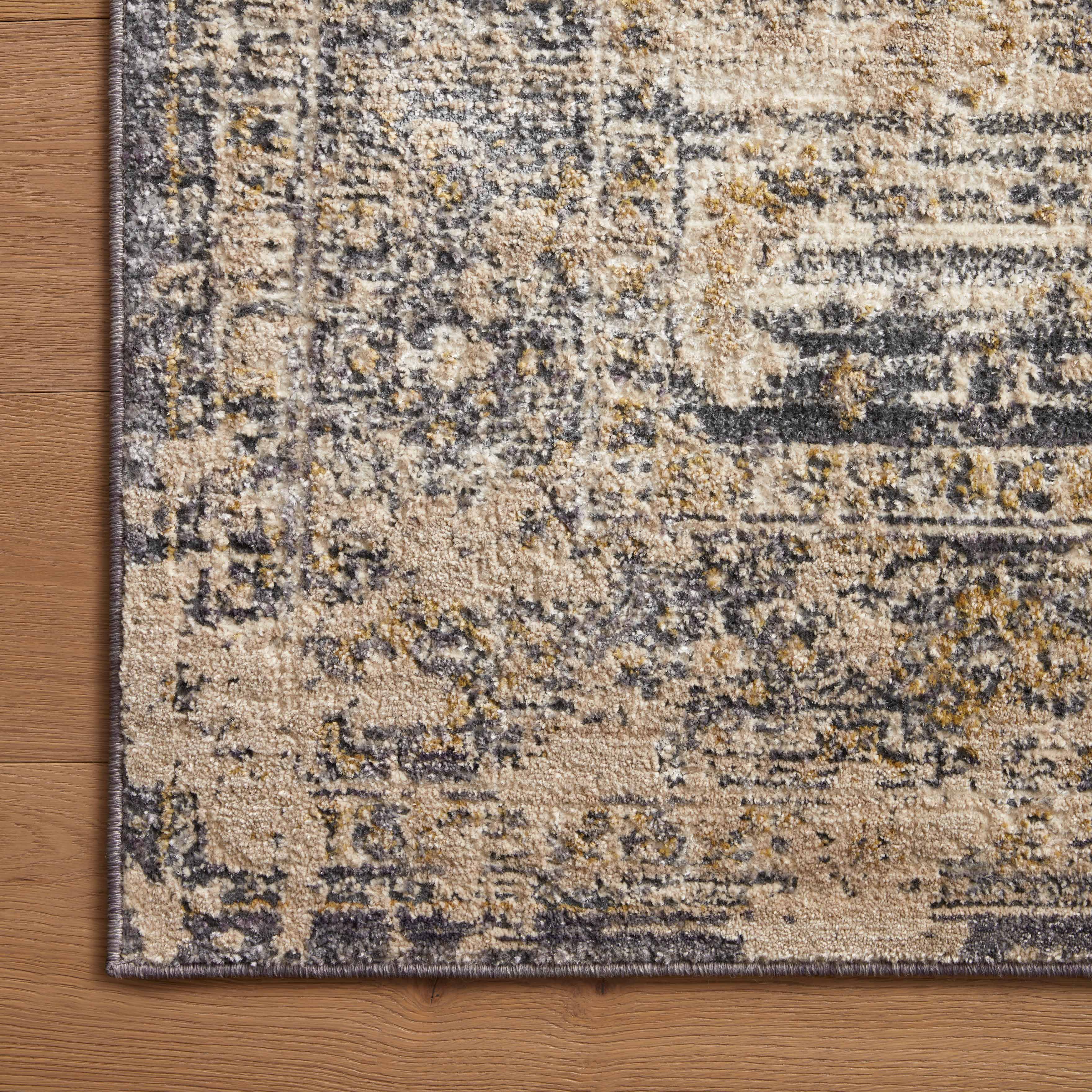 McGowan Polyester & Polypropylene Pile Rug in Midnight / Sand