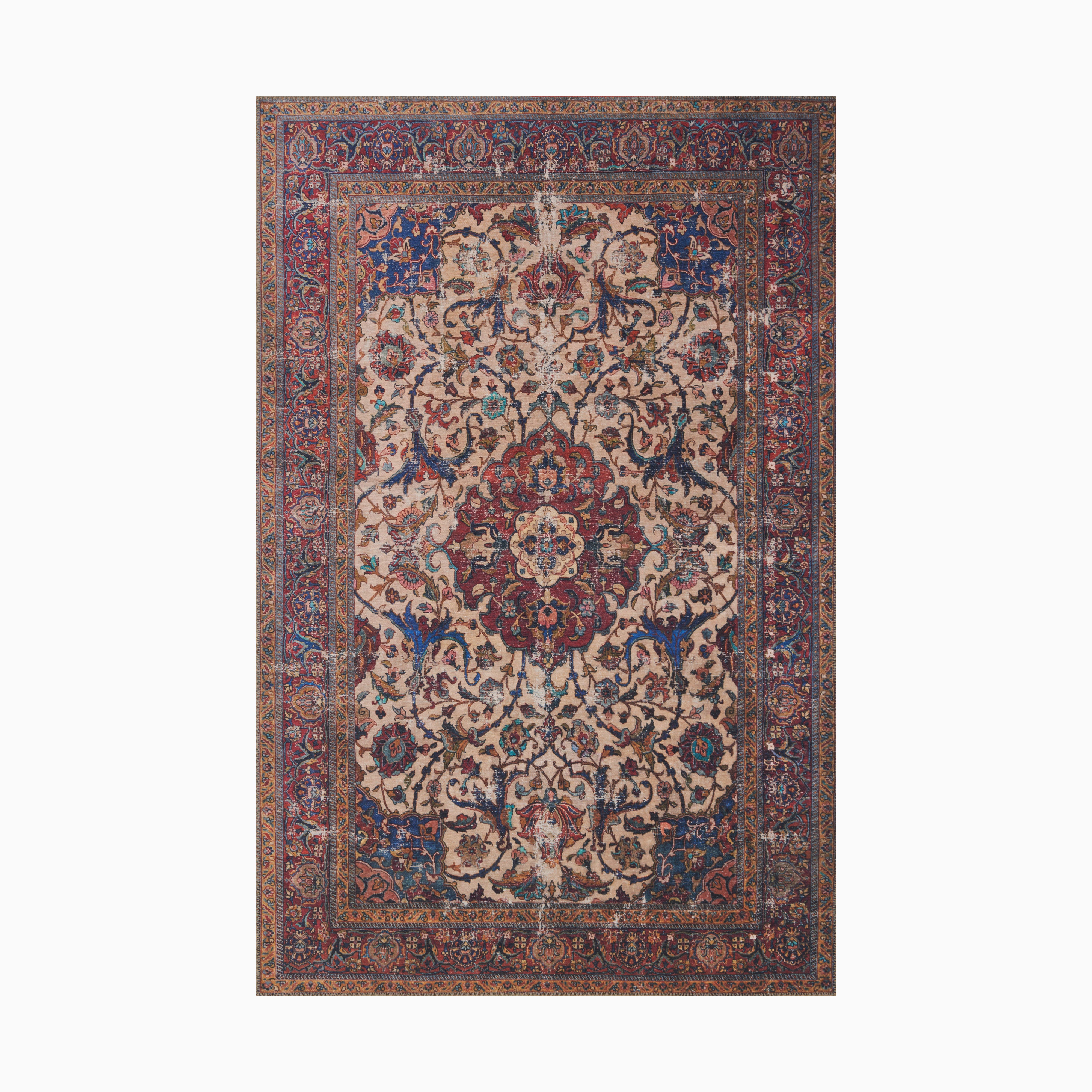 Pascal Polyester Face Rug in Natural / Spice