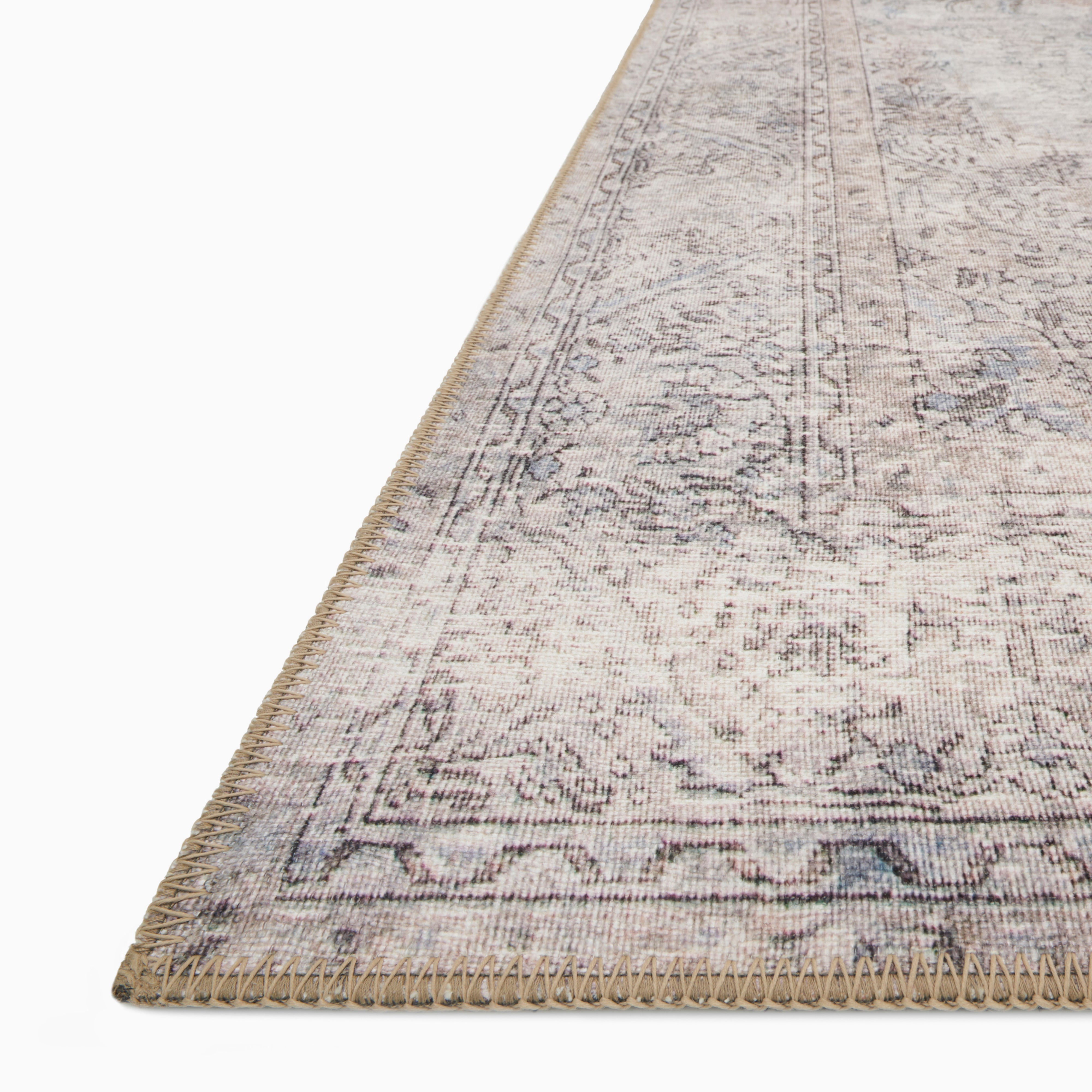 Pascal Polyester Face Rug in Platinum / Mist