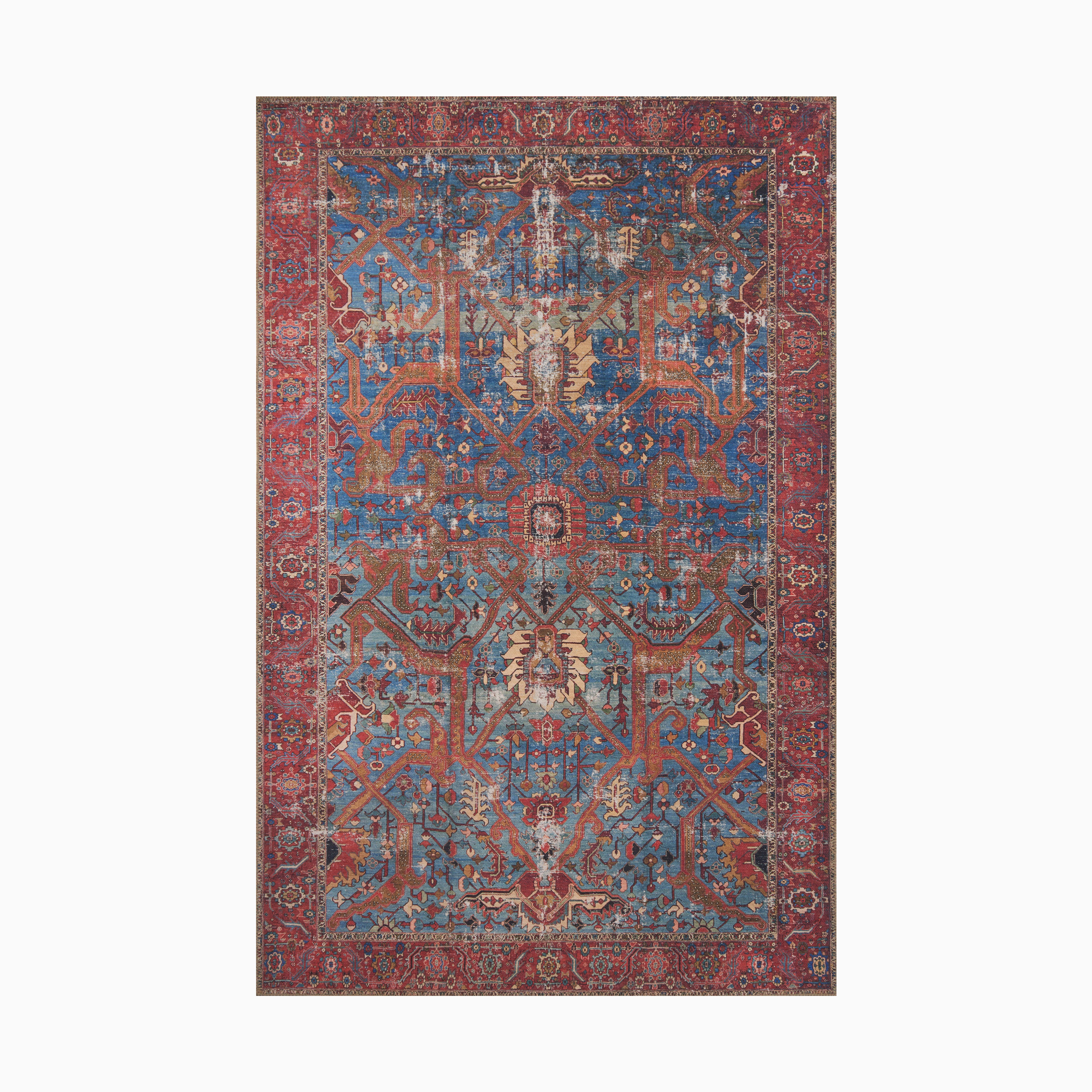 Pascal Polyester Face Rug in Rouge / Lake