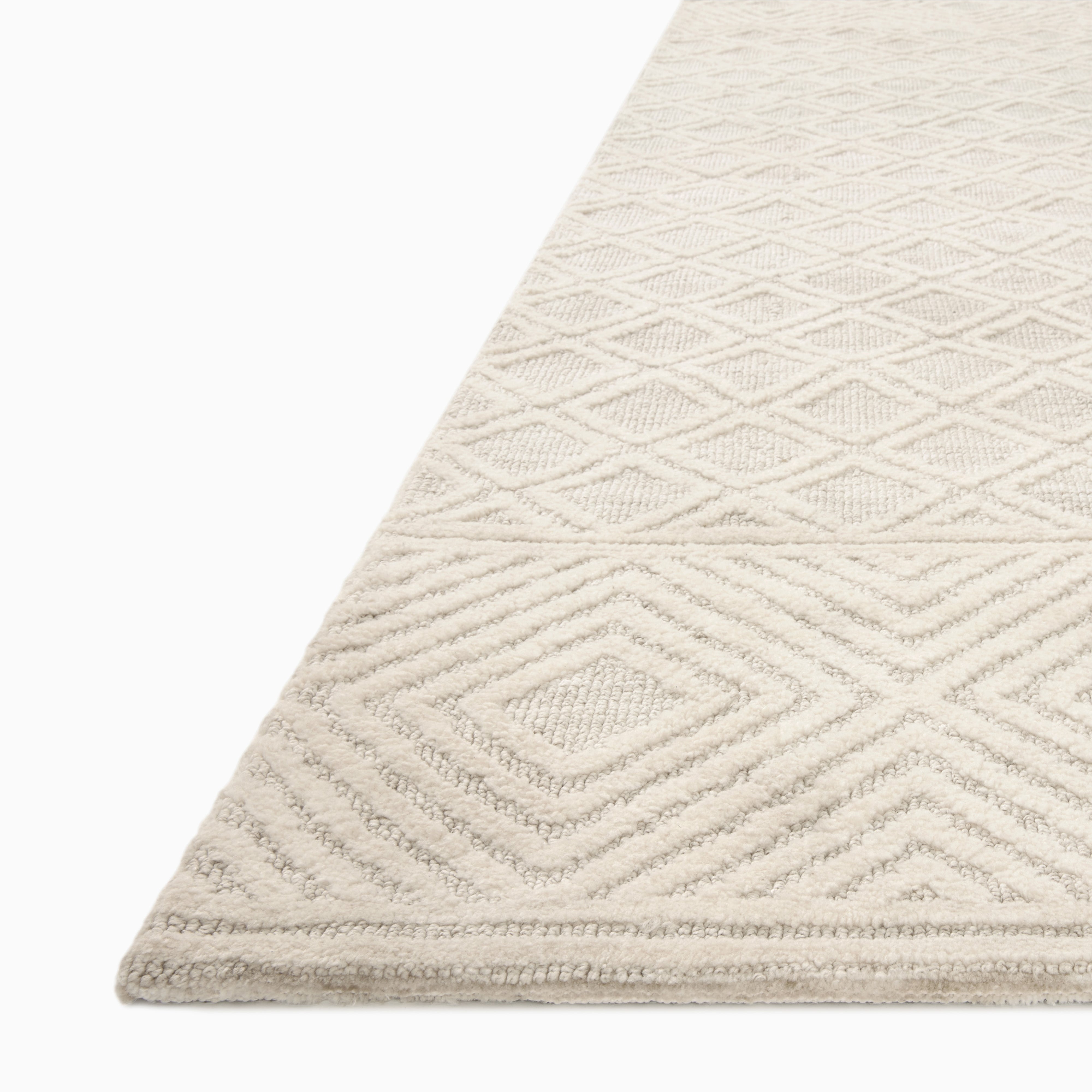 Rollins Polyester Pile Rug in Cream / Dove