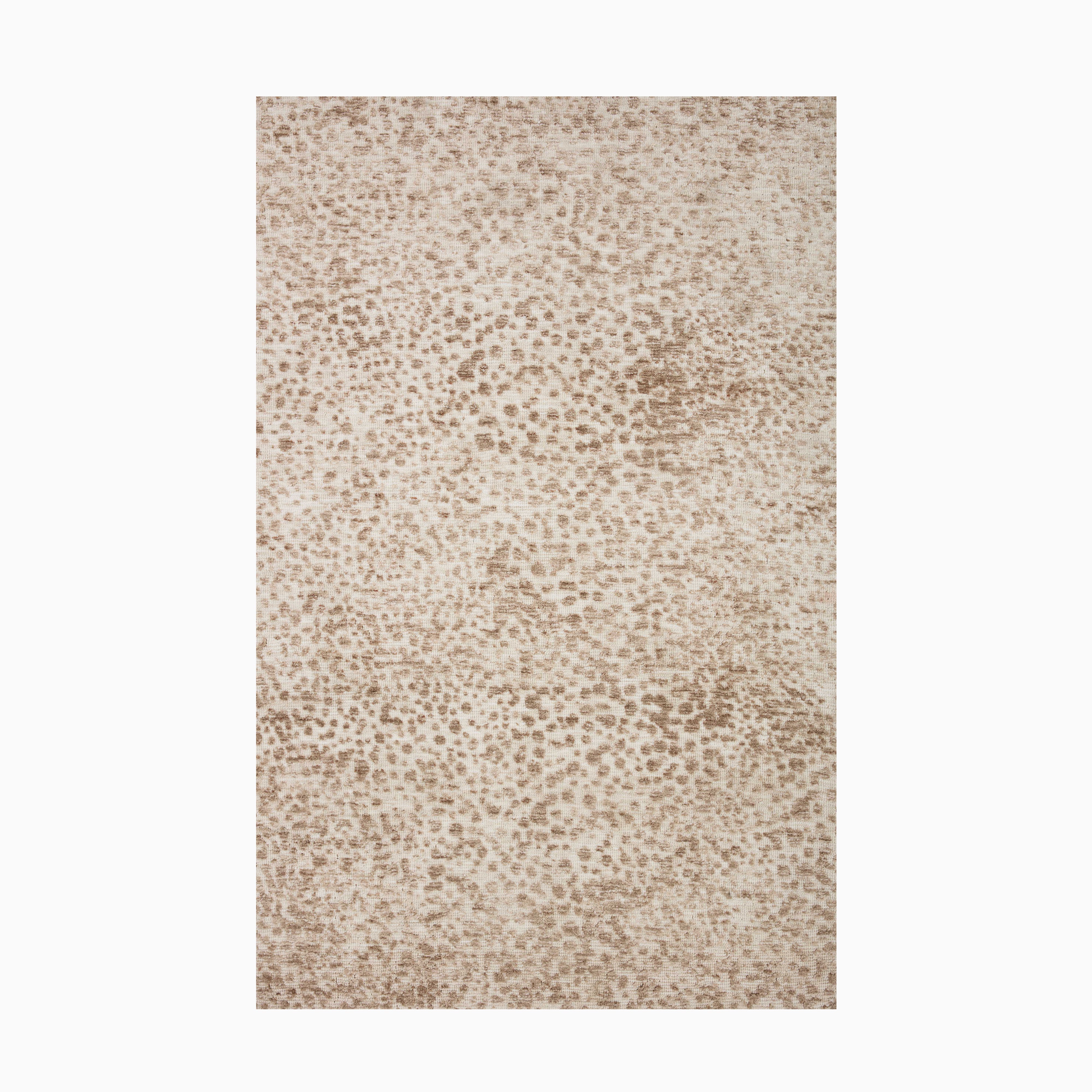 Rollins Polyester Pile Rug in Cream / Rust