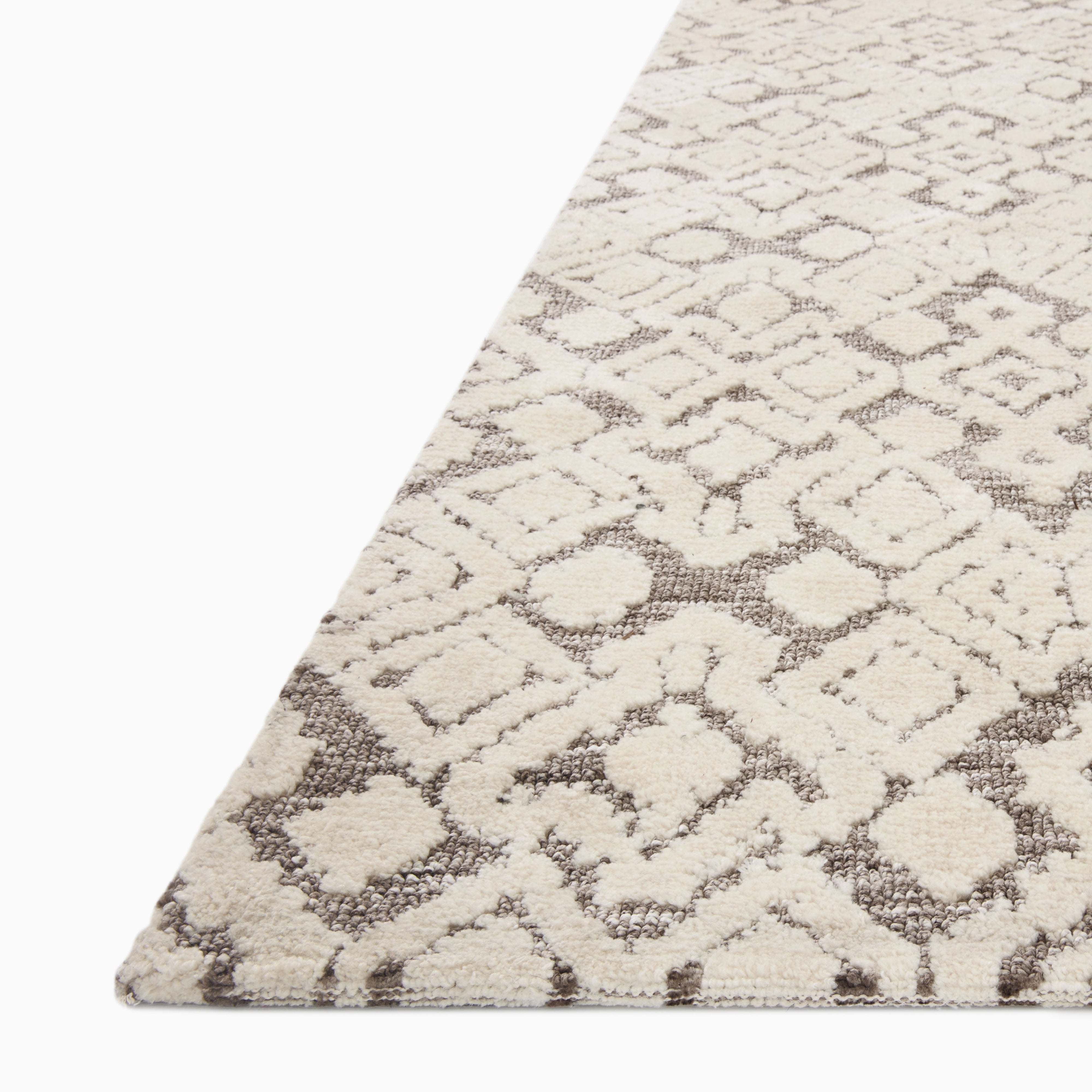 Rollins Polyester Pile Rug in Cream / Smoke