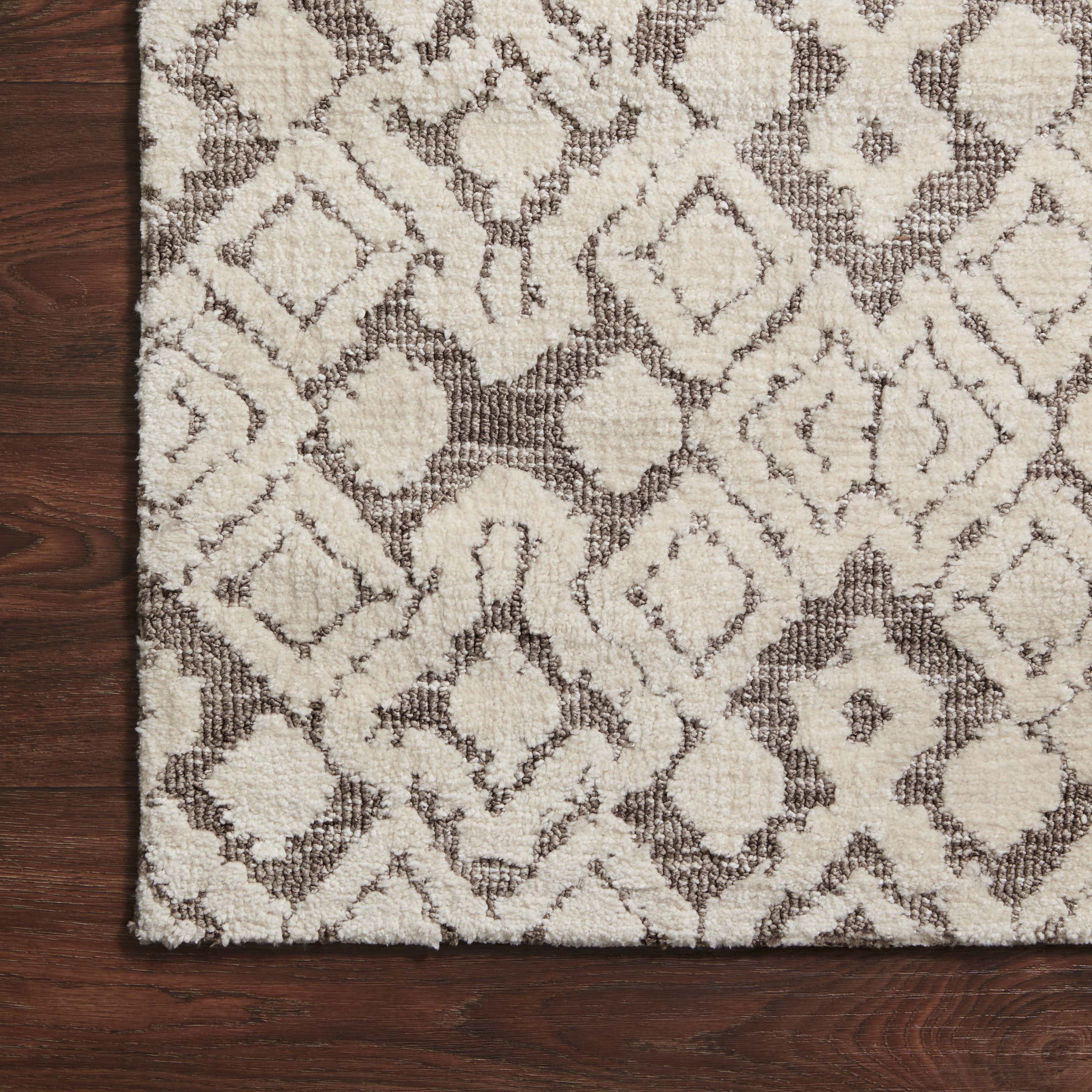 Rollins Polyester Pile Rug in Cream / Smoke