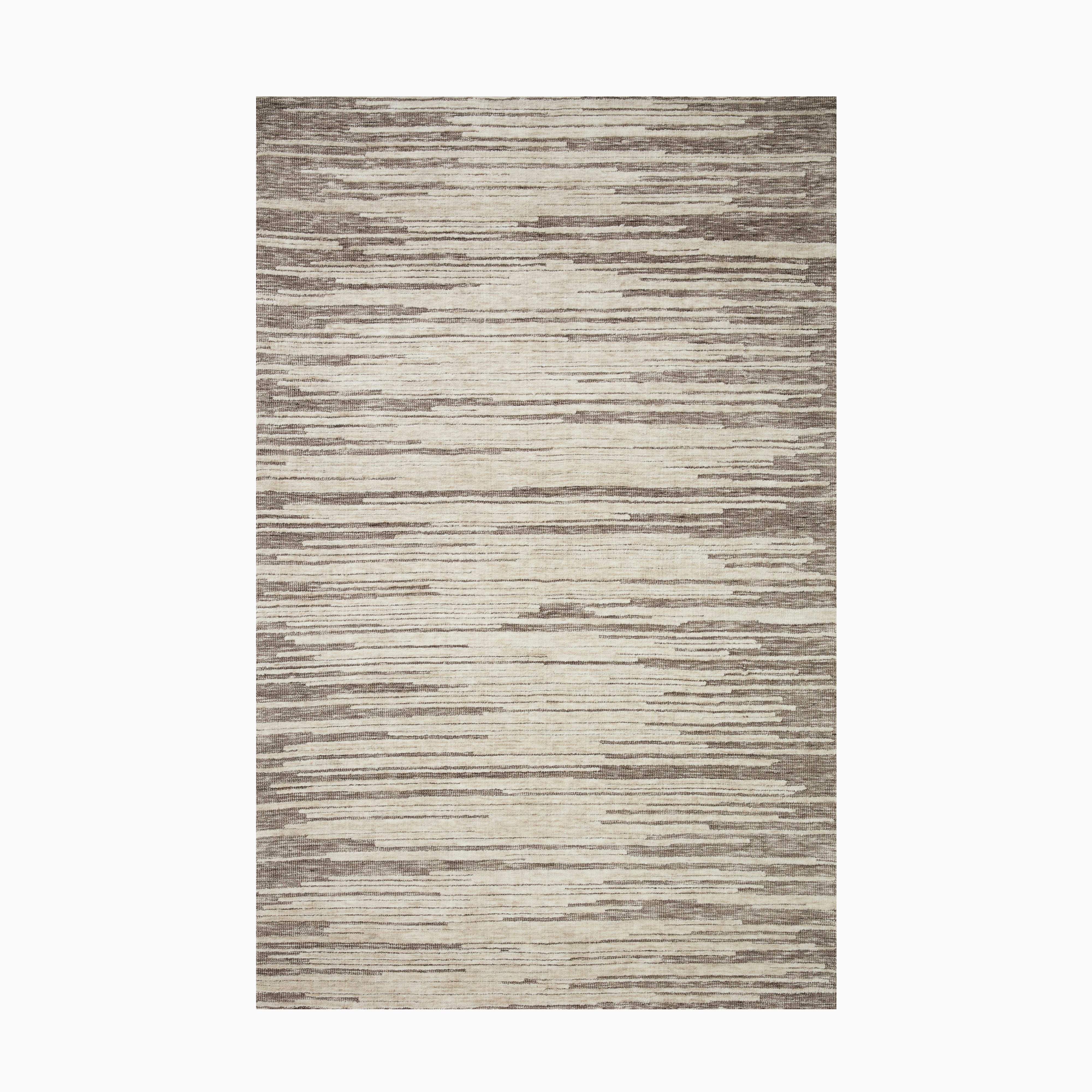 Rollins Polyester Pile Rug in Oat / Espresso