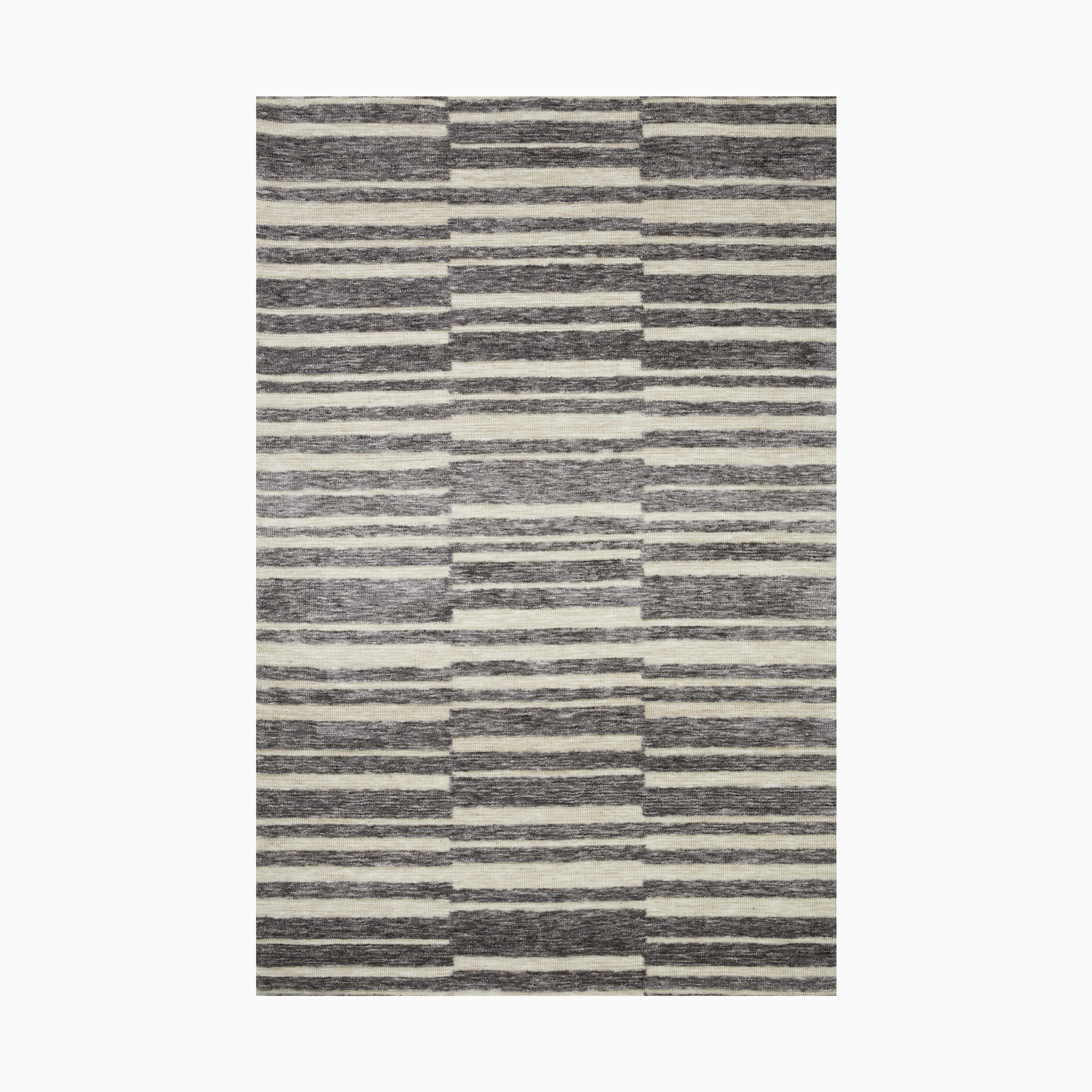 Rollins Polyester Pile Rug in Oat / Graphite