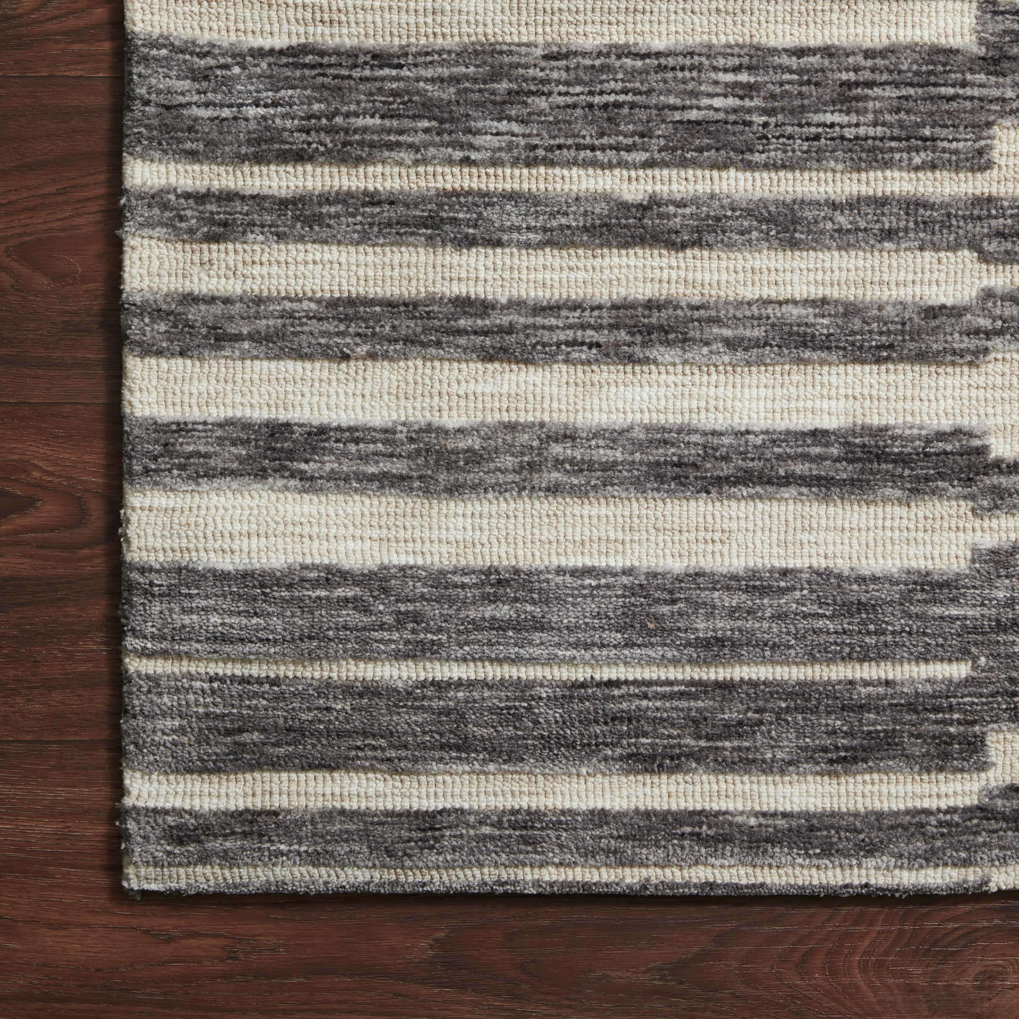 Rollins Polyester Pile Rug in Oat / Graphite