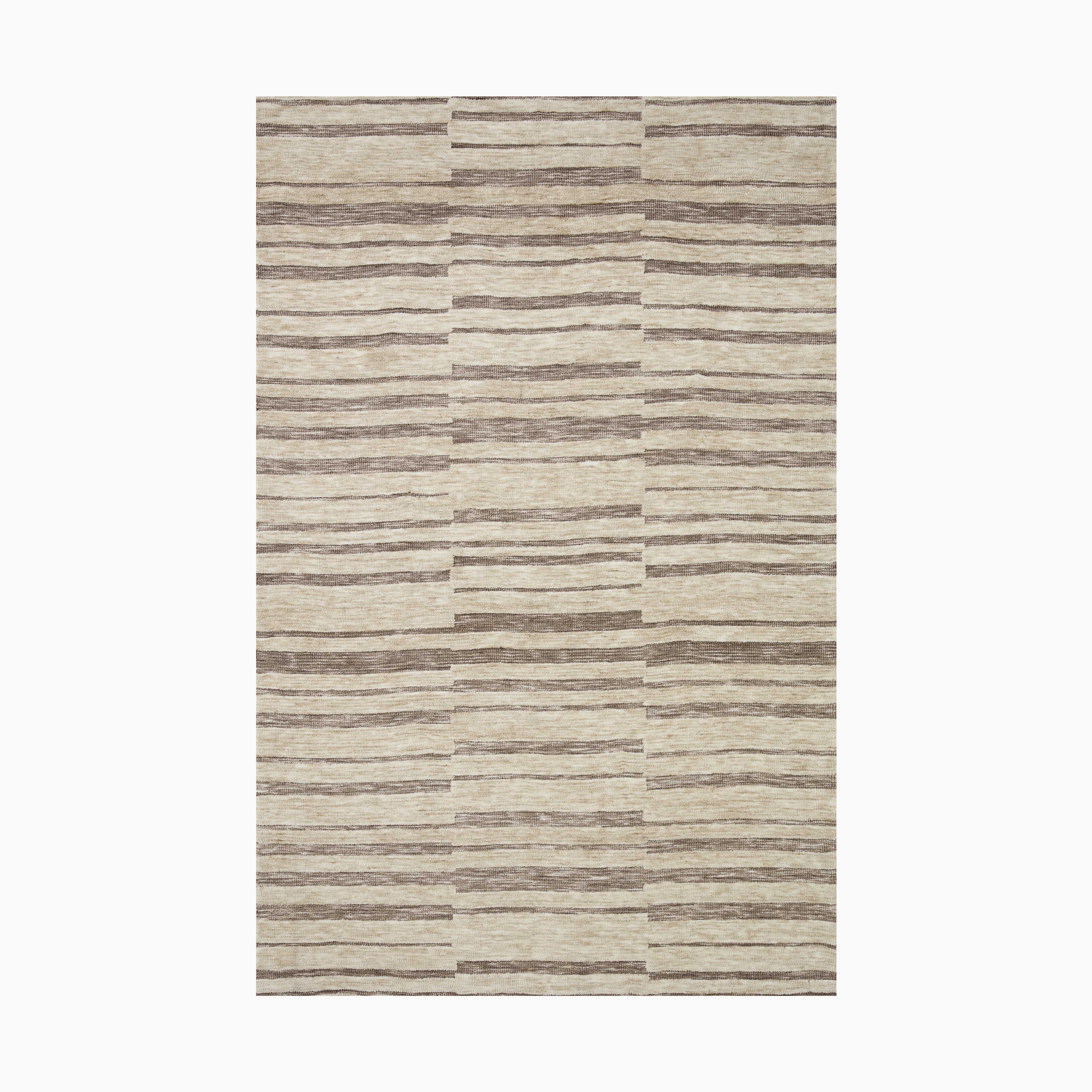 Rollins Polyester Pile Rug in Sand / Espresso