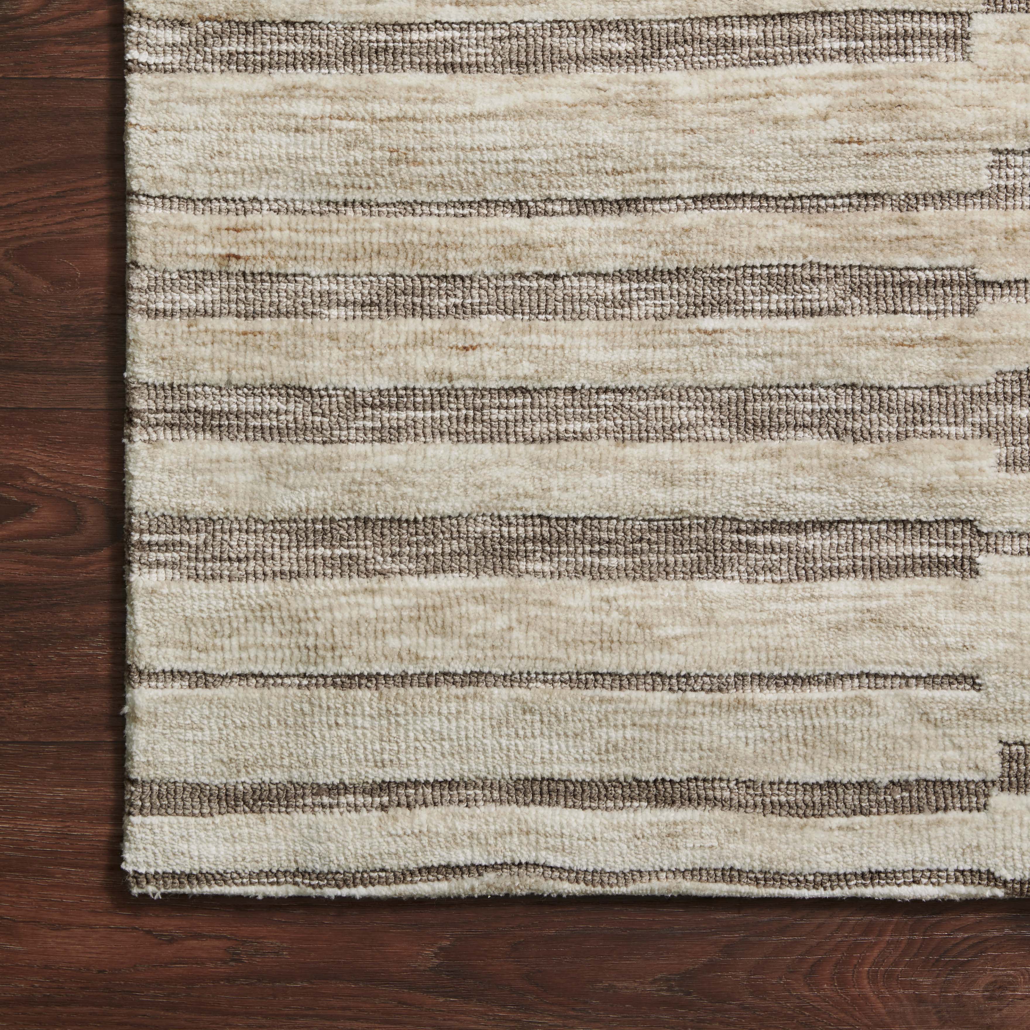 Rollins Polyester Pile Rug in Sand / Espresso