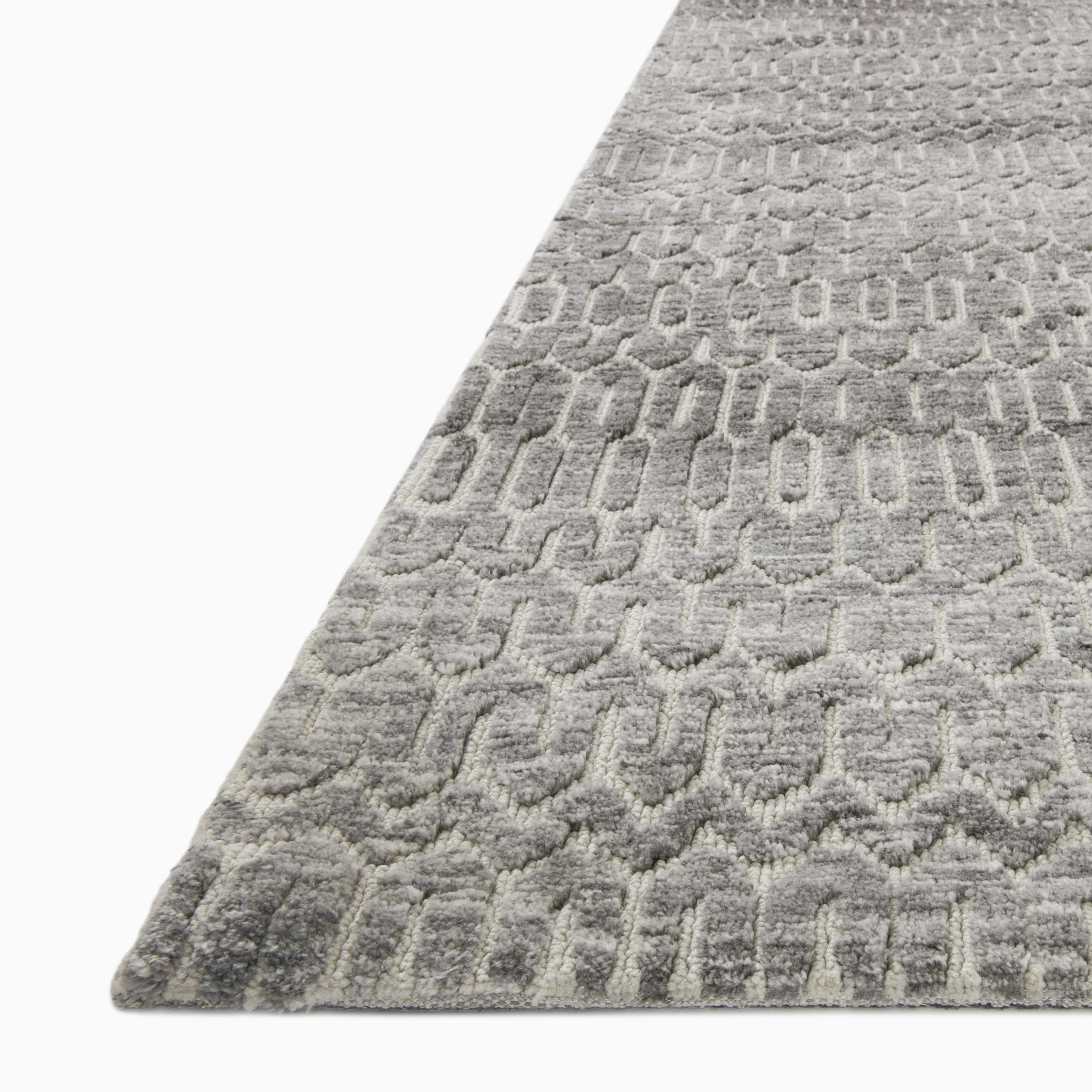 Rollins Polyester Pile Rug in Smoke / Pearl