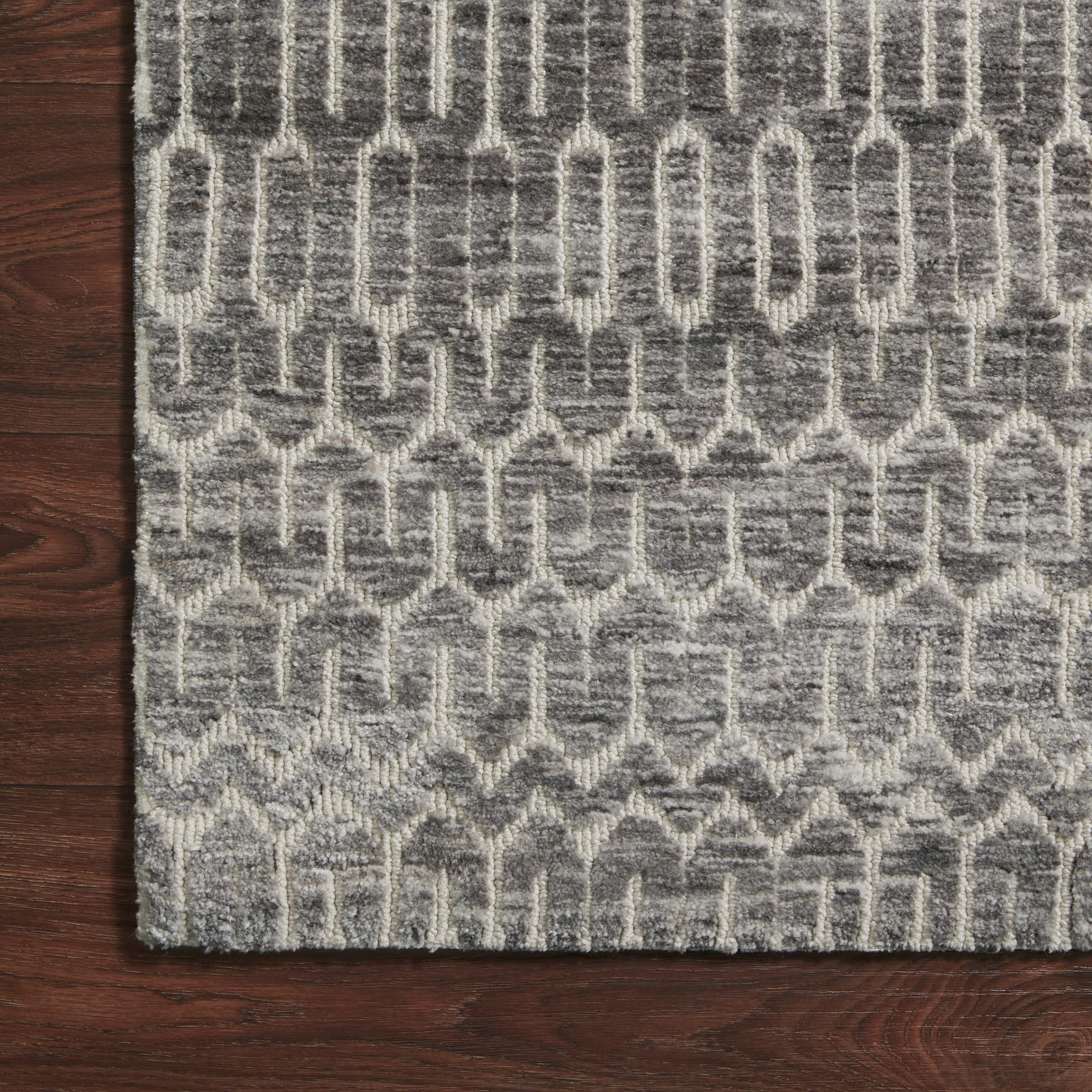 Rollins Polyester Pile Rug in Smoke / Pearl